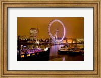 England, London River Thames and London Eye Fine Art Print