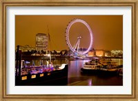 England, London River Thames and London Eye Fine Art Print