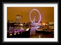 England, London River Thames and London Eye Fine Art Print