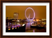 England, London River Thames and London Eye Fine Art Print