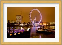 England, London River Thames and London Eye Fine Art Print