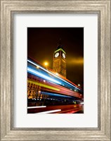 London, Big Ben, Houses of Parliament, Red bus Fine Art Print