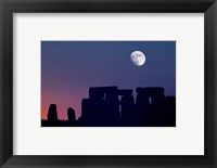 England, Salisbury Plain, Stonehenge Moon Fine Art Print