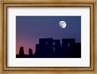 England, Salisbury Plain, Stonehenge Moon Fine Art Print