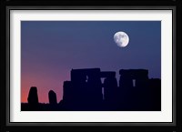 England, Salisbury Plain, Stonehenge Moon Fine Art Print