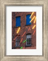 Warehouse Decorated with Neon Art, Southbank, London, England Fine Art Print