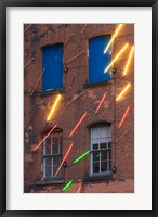 Warehouse Decorated with Neon Art, Southbank, London, England Fine Art Print