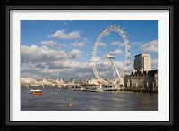 England, London, London Eye and Shell Building Fine Art Print