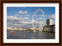 England, London, London Eye and Shell Building Fine Art Print