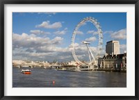 England, London, London Eye and Shell Building Fine Art Print
