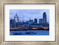 View of Thames River, London, England Fine Art Print