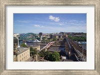 View Over the Tyne Bridges, Newcastle on Tyne, Tyne and Wear, England Fine Art Print