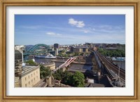 View Over the Tyne Bridges, Newcastle on Tyne, Tyne and Wear, England Fine Art Print