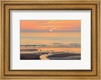 Sunset and beach, Blackpool, England Fine Art Print
