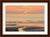 Sunset and beach, Blackpool, England Fine Art Print