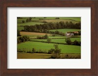 View of Farmlands from Glastonbury Tor, Glastonbury, Somerset, England Fine Art Print