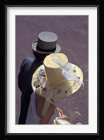 Man and woman wearing hats, Royal Ascot, London, England Fine Art Print