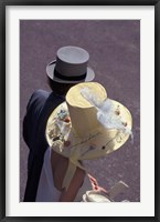 Man and woman wearing hats, Royal Ascot, London, England Fine Art Print