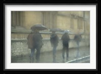 Walking in the rain, Oxford University, England Fine Art Print