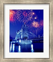 Fireworks over the Tower Bridge, London, Great Britain, UK Fine Art Print