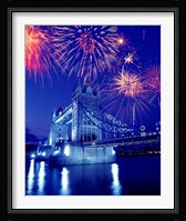 Fireworks over the Tower Bridge, London, Great Britain, UK Fine Art Print