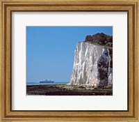 England, County Kent, White Cliffs of Dover, Ship Fine Art Print