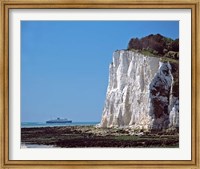 England, County Kent, White Cliffs of Dover, Ship Fine Art Print