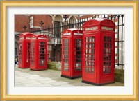 Phone boxes, Royal Courts of Justice, London, England Fine Art Print