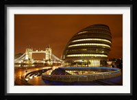 Tower Bridge, City Hall, London, England Fine Art Print