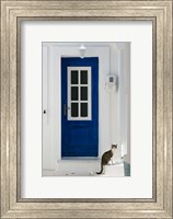 Village Door with Cat, Kokkari, Samos, Aegean Islands, Greece Fine Art Print