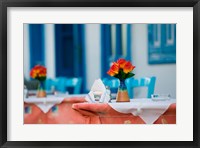 Cafe Table, Kokkari, Samos, Aegean Islands, Greece Fine Art Print