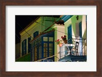 Greece, Aegean Islands, Samos, Waterfront home Fine Art Print