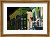 Greece, Aegean Islands, Samos, Waterfront home Fine Art Print