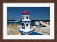 Miniature Fishing Harbor Chapel, Sigri, Lesvos, Mithymna, Northeastern Aegean Islands, Greece Fine Art Print