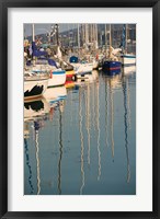 Sailboat Reflections, Southern Harbor, Lesvos, Mithymna, Northeastern Aegean Islands, Greece Fine Art Print