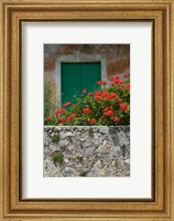 Vacation Villa Wall with Flowers, Matsoukata, Kefalonia, Ionian Islands, Greece Fine Art Print