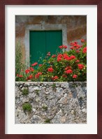 Vacation Villa Wall with Flowers, Matsoukata, Kefalonia, Ionian Islands, Greece Fine Art Print