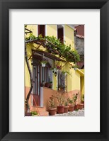 Yellow House, Agiasos, Lesvos, Mytilini, Aegean Islands, Greece Fine Art Print