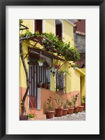 Yellow House, Agiasos, Lesvos, Mytilini, Aegean Islands, Greece Fine Art Print