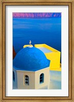 Beautiful Church with Blue Roof, Oia, Santorini, Greece Fine Art Print