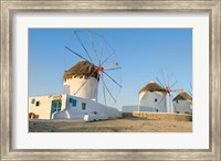 Mykonos, Greece Famous five windmills at sunrise Fine Art Print
