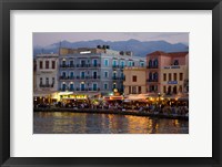 Evening Light along the Old Harbor, Chania, Crete, Greece Fine Art Print