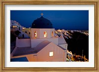 Evening Light on Church, Imerovigli, Santorini, Greece Fine Art Print