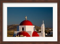 Greece, Mykonos, Red Dome Church Chapels Fine Art Print