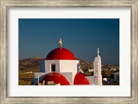 Greece, Mykonos, Red Dome Church Chapels Fine Art Print