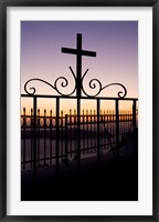 Greece, Santorini, Fira, iron cross, Christianity Fine Art Print