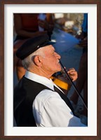 Older Gentleman Playing The Violin, Imerovigli, Santorini, Greece Fine Art Print