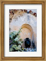 Pottery and Flowering Vine, Oia, Santorini, Greece Fine Art Print
