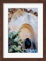 Pottery and Flowering Vine, Oia, Santorini, Greece Fine Art Print