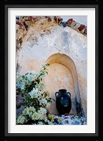 Pottery and Flowering Vine, Oia, Santorini, Greece Fine Art Print